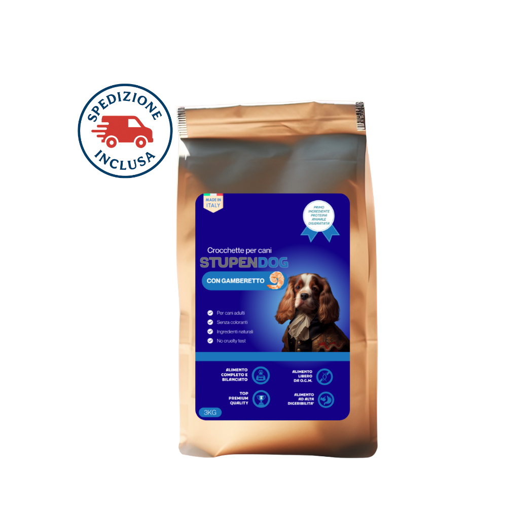 Crocchette 3 kg Gamberetto StupenDog