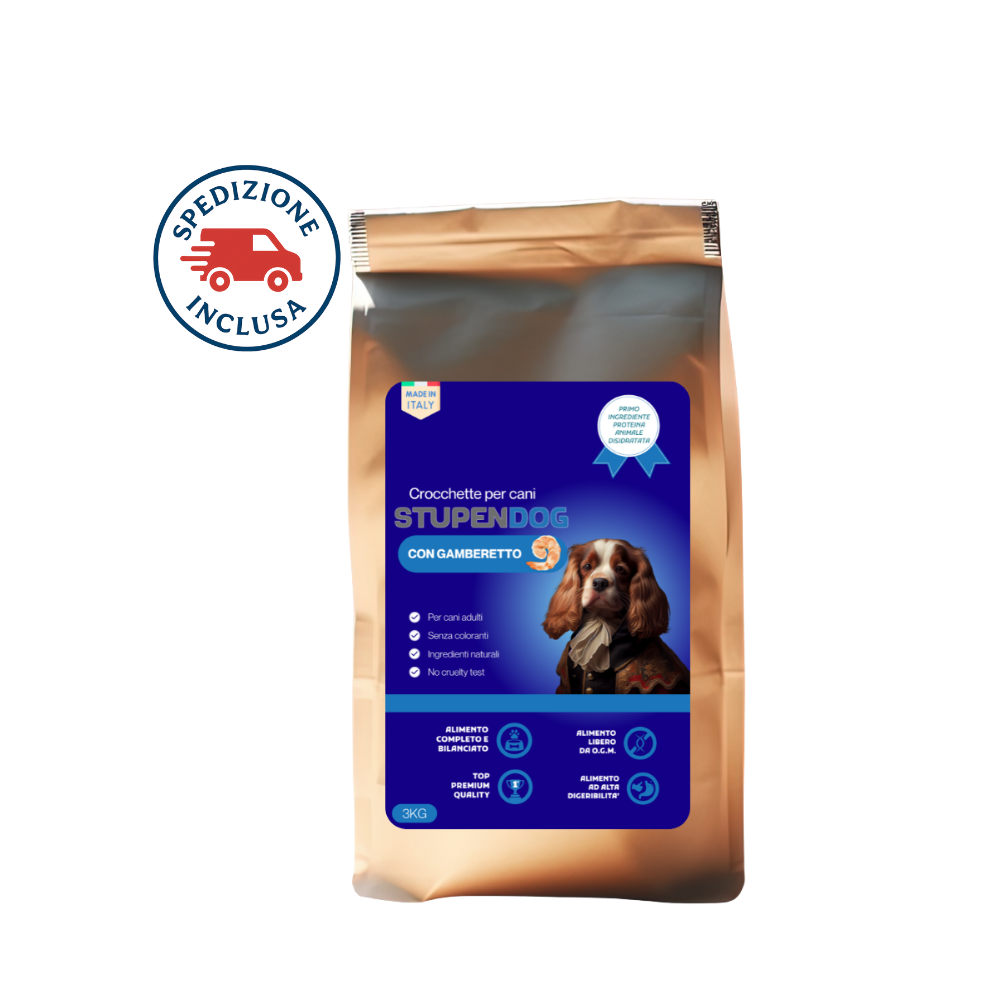 Crocchette 3 kg Gamberetto StupenDog
