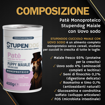 Patè Monoproteico Stupendog Cucciolo Maiale 12pz