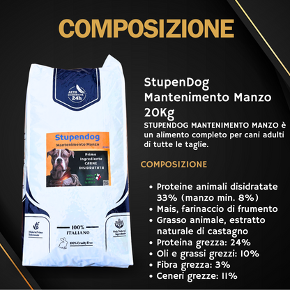 Crocchette Mantenimento Manzo 20kg StupenDog