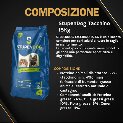 Crocchette Tacchino 15kg StupenDog