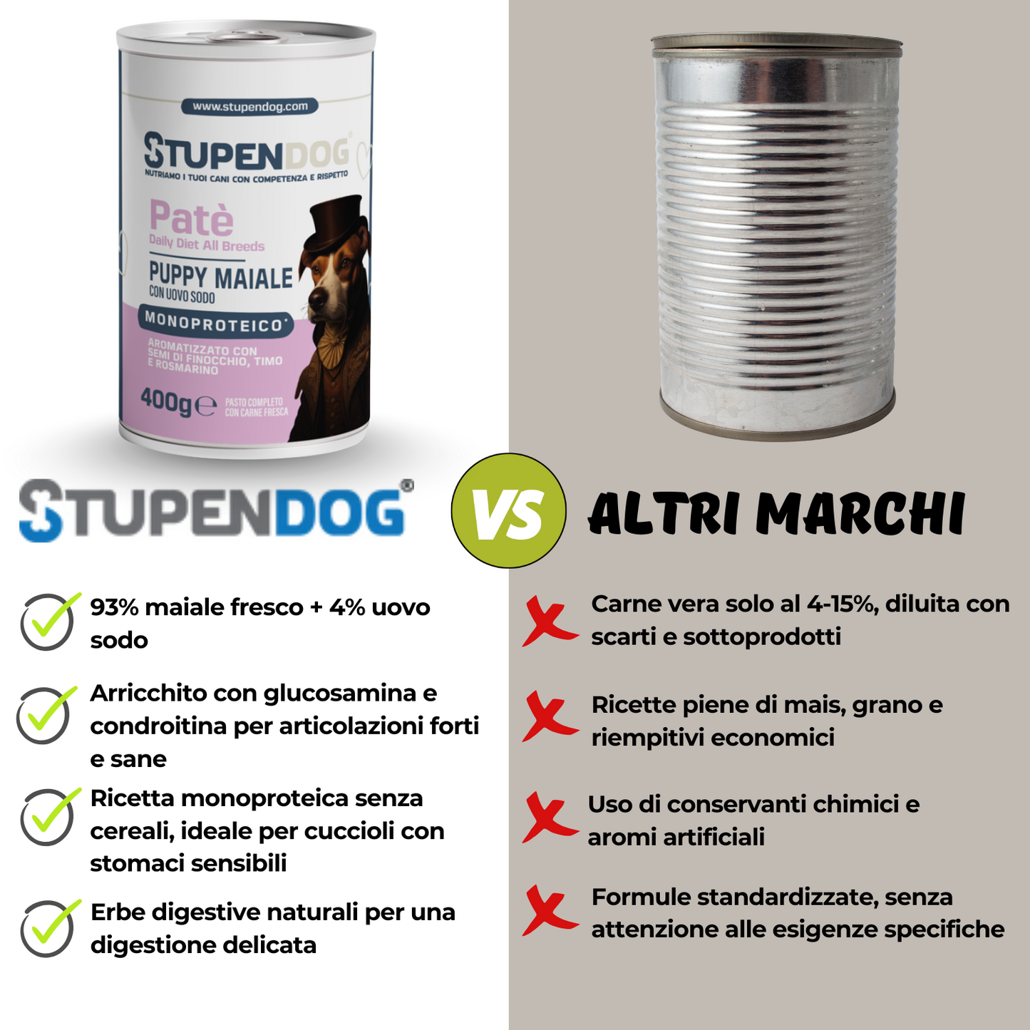 Patè Monoproteico Stupendog Cucciolo Maiale 12pz