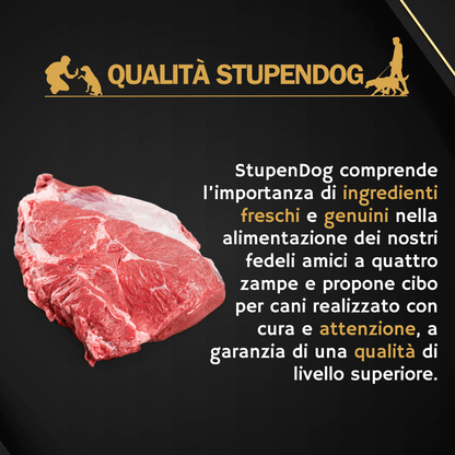 Fresh and genuine ingredients for dogs by StupenDog, ensuring high-quality food for pets.