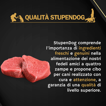 Informazioni sulla qualità StupenDog con ingredienti freschi e genuini per l'alimentazione del cane.