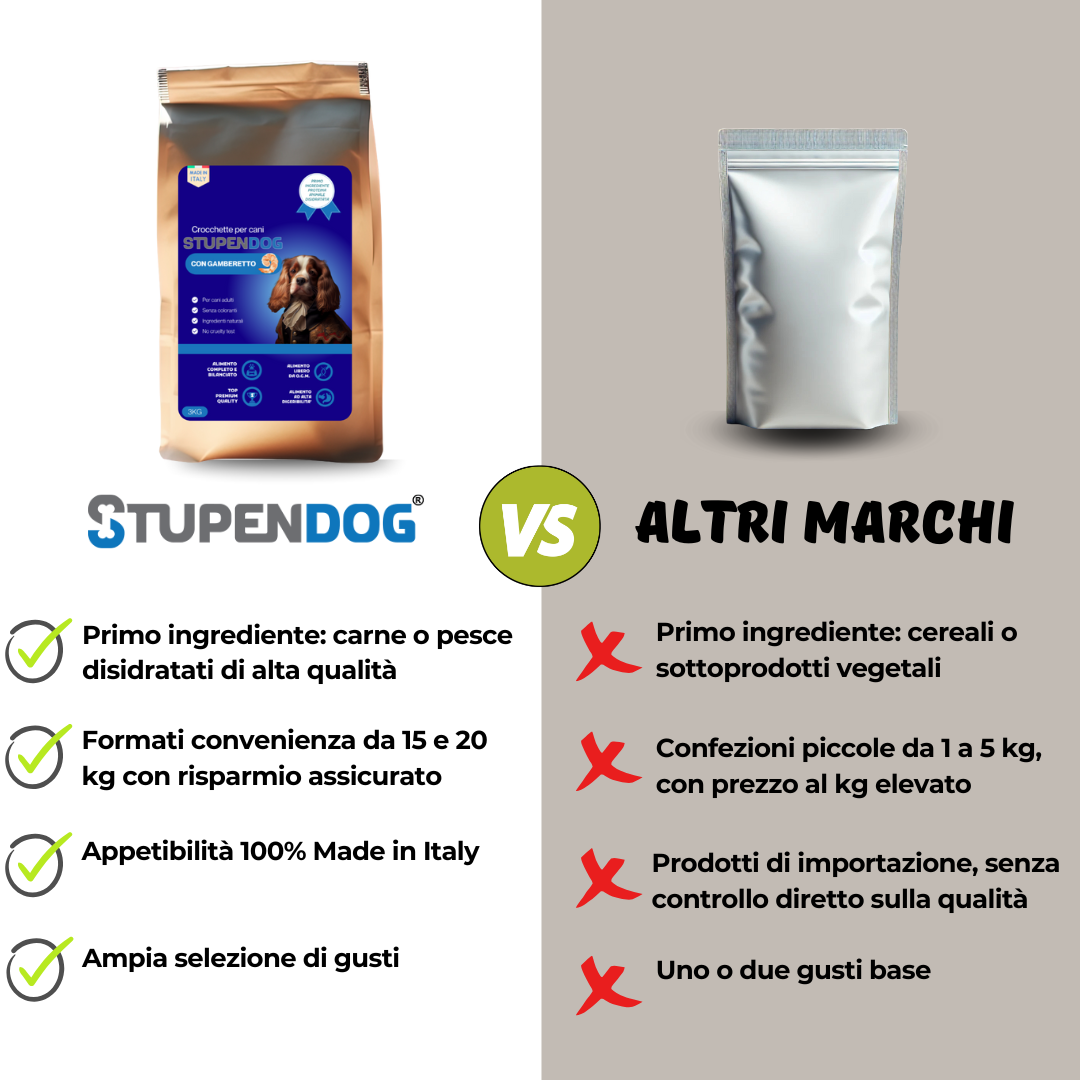 Crocchette 3 kg Gamberetto StupenDog