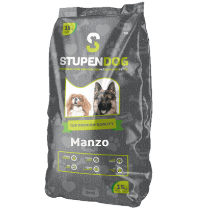 Bipack crocchette Manzo StupenDog 15kg per cane, nutrimento completo e sano.