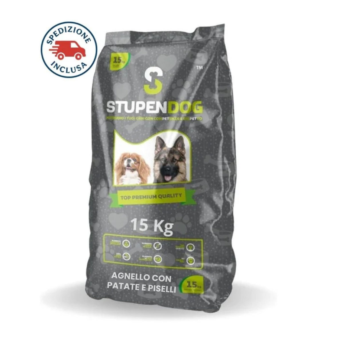 Crocchette super premium monoproteico 15 kg Agnello con patate e piselli