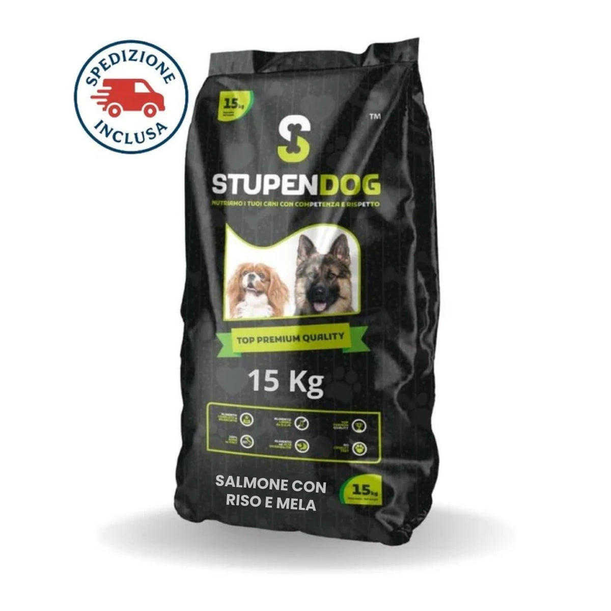 Crocchette super premium monoproteico 15 kg Salmone con riso e mela